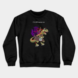 Clanosaurus Rex CLAREsaurus Plaid Clare Irish Ireland Family Tartan Crewneck Sweatshirt